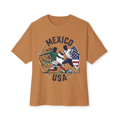Mexico vs USA Soccer Tee — Dual Flag Soccer Fans Shirt