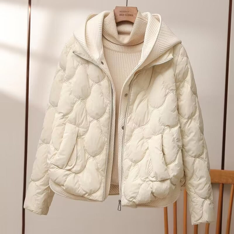 Fake Two Diamond Checkered Cotton Jackets