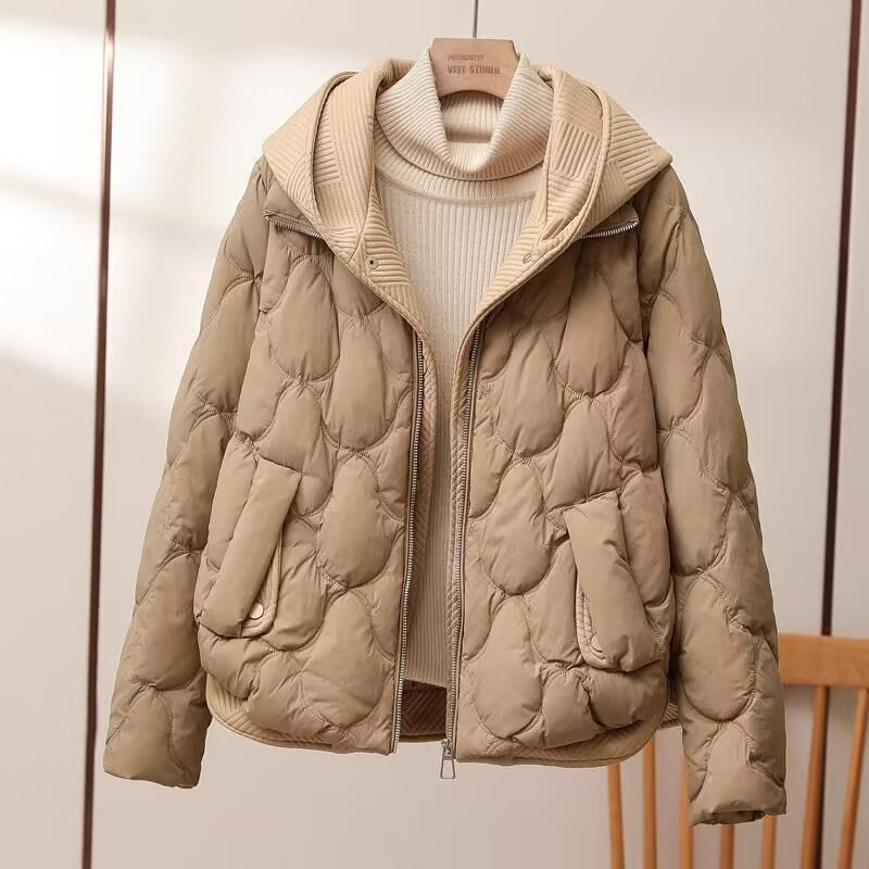 Fake Two Diamond Checkered Cotton Jackets