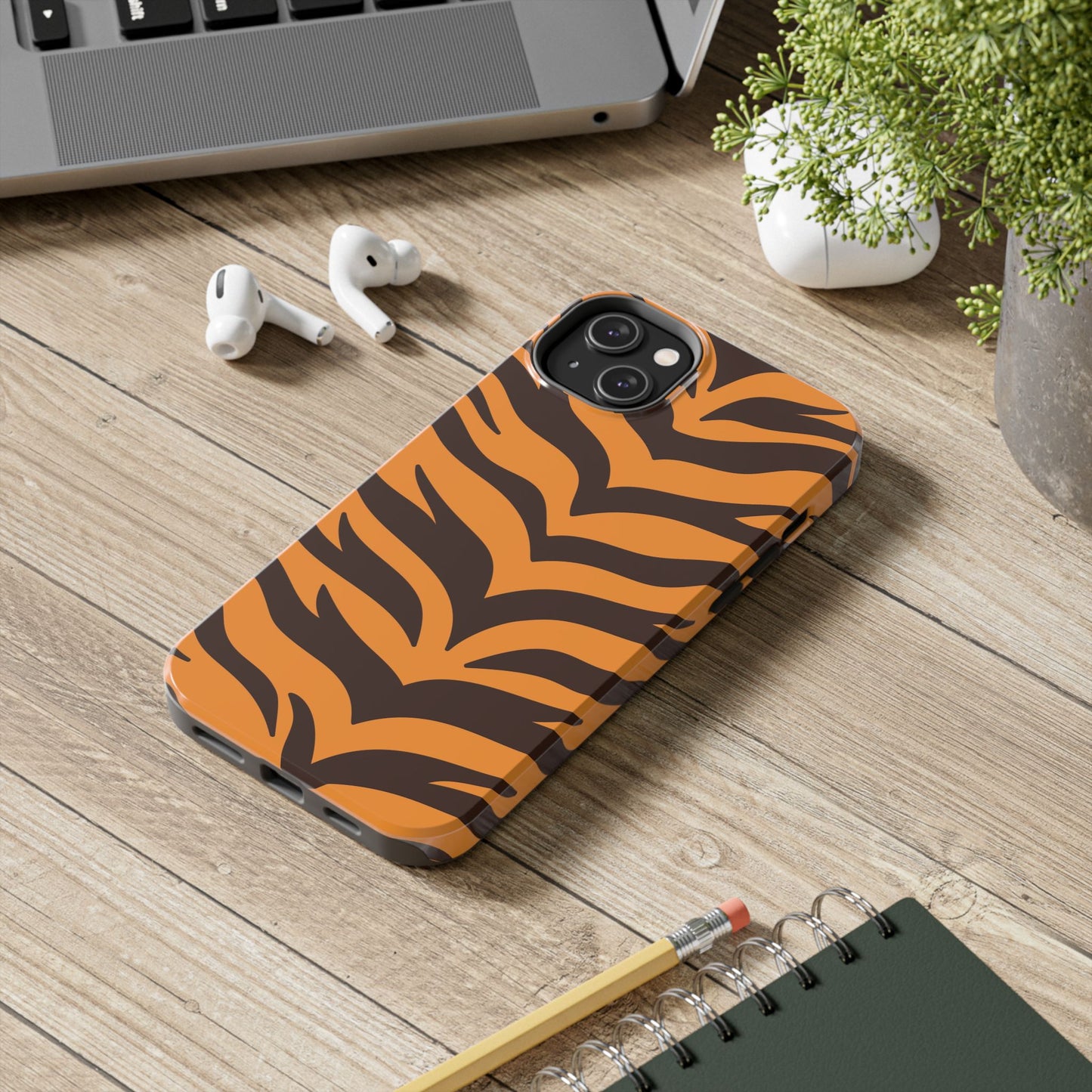 Tiger Stripe Tough Phone Case — Bold Orange & Black Animal Print (Print On Demand)