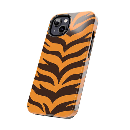 Tiger Stripe Tough Phone Case — Bold Orange & Black Animal Print (Print On Demand)