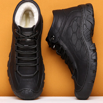Men's Leather Warm Casual High-top Snow Boots