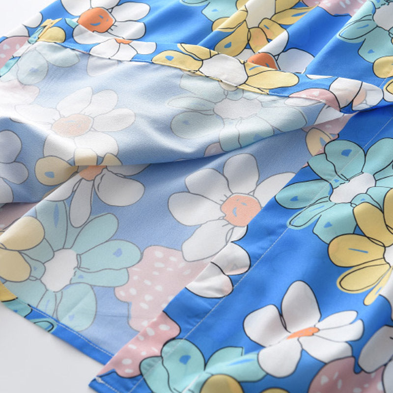 Girls Suspender Skirt Small  Floral Print Suspenders