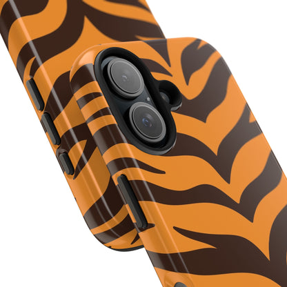 Tiger Stripe Tough Phone Case — Bold Orange & Black Animal Print (Print On Demand)