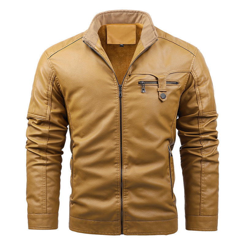 New Style Men's Velvet Thickened Stand Collar Casual Fashion
