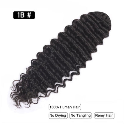 Pre-Colored Deep Wave Bulk Braiding Human Hair No Weft Remy Bulk Human Hair 14 to 28 Inch Bulk Hair Extension Crochet Braids