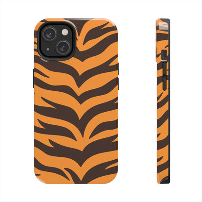 Tiger Stripe Tough Phone Case — Bold Orange & Black Animal Print (Print On Demand)