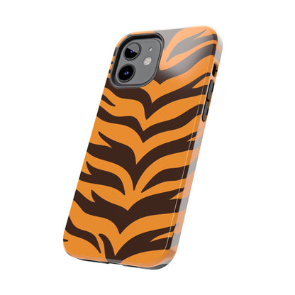 Tiger Stripe Tough Phone Case — Bold Orange & Black Animal Print (Print On Demand)