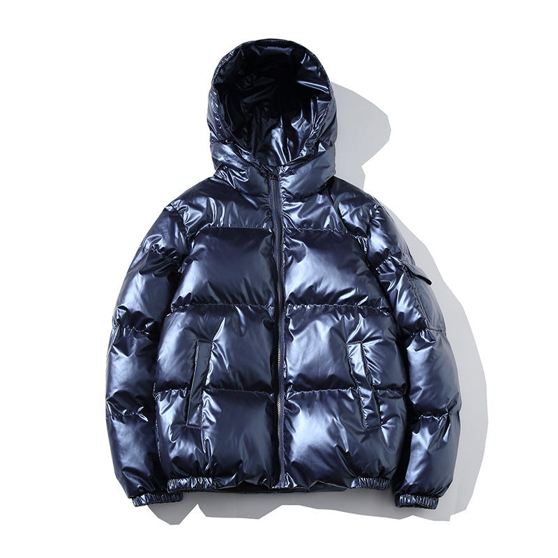 Metallic Glossy Puffer Jacket – Ultra Warm Hooded Winter Coat