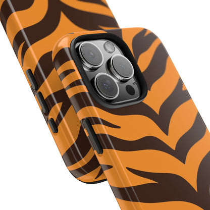Tiger Stripe Tough Phone Case — Bold Orange & Black Animal Print (Print On Demand)