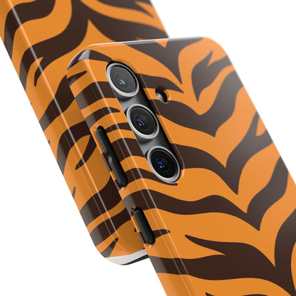 Tiger Stripe Tough Phone Case — Bold Orange & Black Animal Print (Print On Demand)