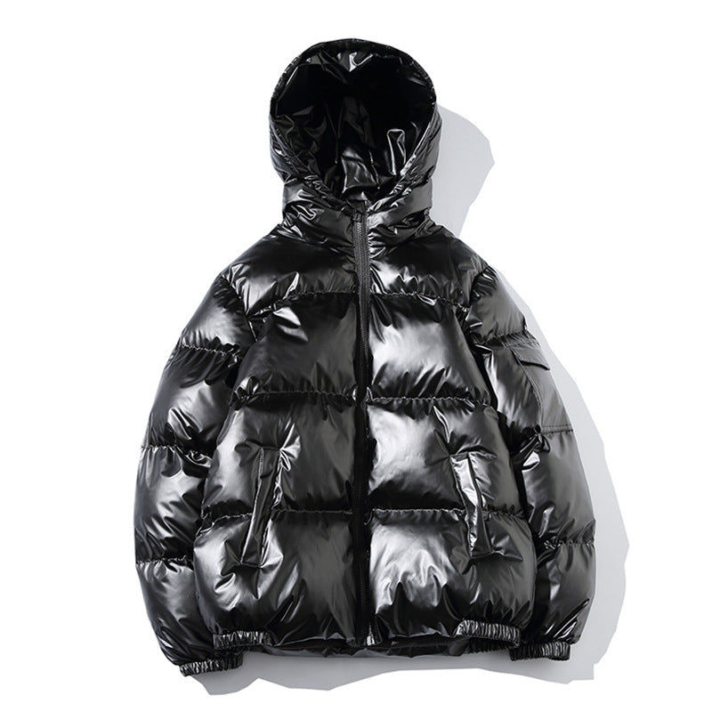 Metallic Glossy Puffer Jacket – Ultra Warm Hooded Winter Coat