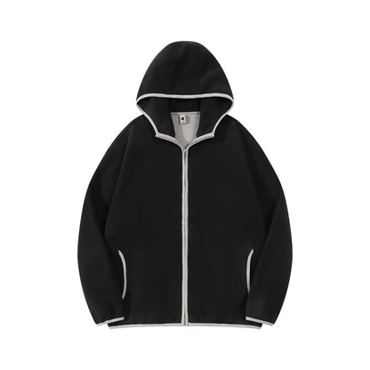 Hooded Sweater Men's Velvet Jacket Zipper