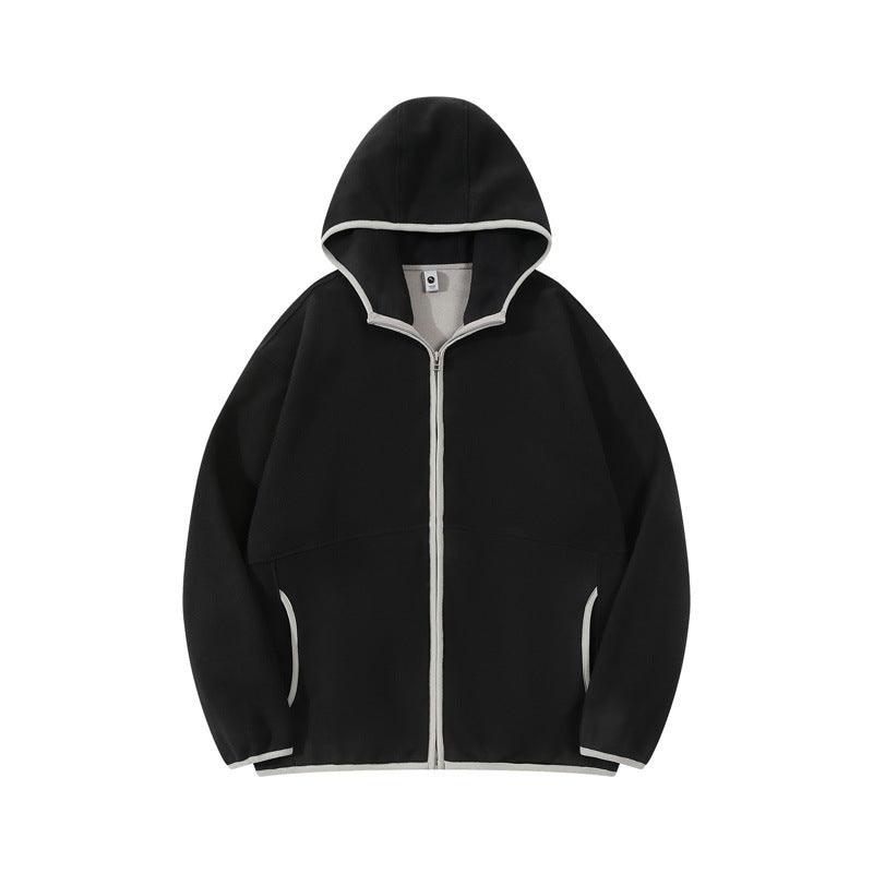 Hooded Sweater Men's Velvet Jacket Zipper