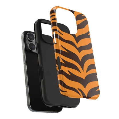 Tiger Stripe Tough Phone Case — Bold Orange & Black Animal Print (Print On Demand)