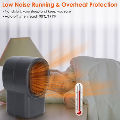 1Pc 500W Portable Electric Space Heater Mini Desktop Fan Heater Personal Small Space Heater For Home Office