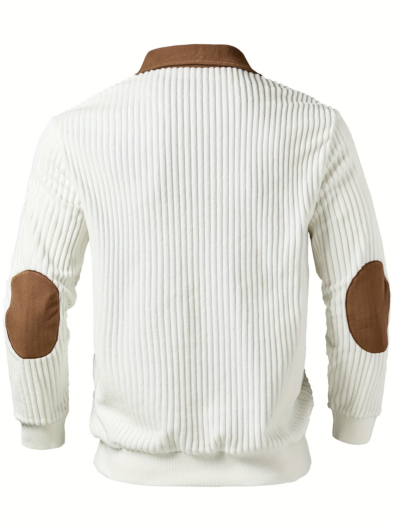 Men'S Casual Collared Zip-Up Pullover | Color-Block Design, Thick Warm, Long Sleeve, Suitable for Daily Fashion and Commuting - ROYALBOY