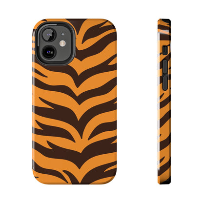 Tiger Stripe Tough Phone Case — Bold Orange & Black Animal Print (Print On Demand)