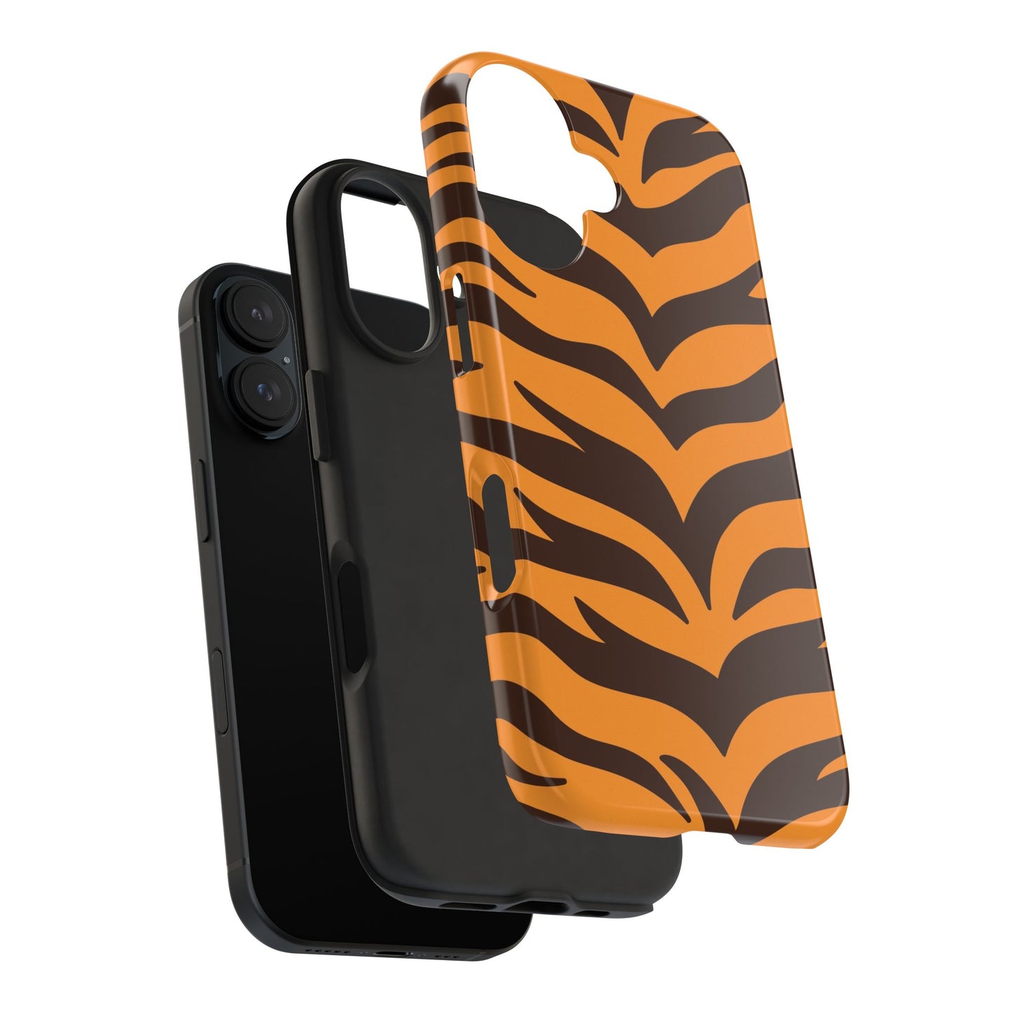 Tiger Stripe Tough Phone Case — Bold Orange & Black Animal Print (Print On Demand)