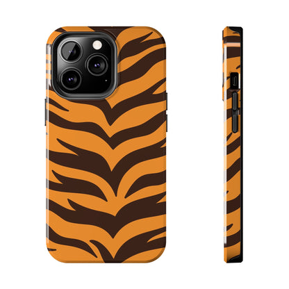 Tiger Stripe Tough Phone Case — Bold Orange & Black Animal Print (Print On Demand)