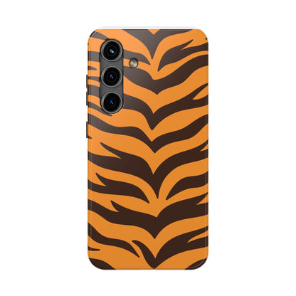Tiger Stripe Tough Phone Case — Bold Orange & Black Animal Print (Print On Demand)