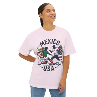 Mexico vs USA Soccer Tee — Dual Flag Soccer Fans Shirt