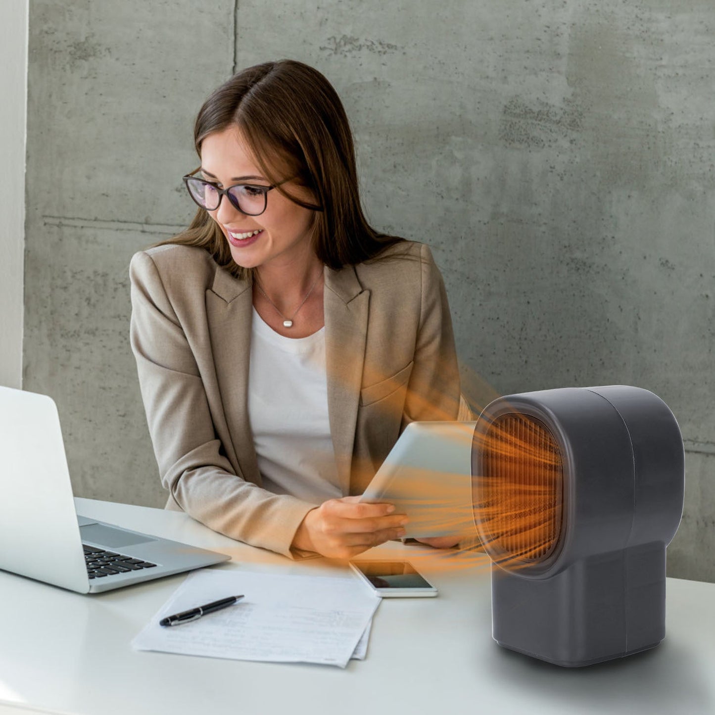 1Pc 500W Portable Electric Space Heater Mini Desktop Fan Heater Personal Small Space Heater For Home Office