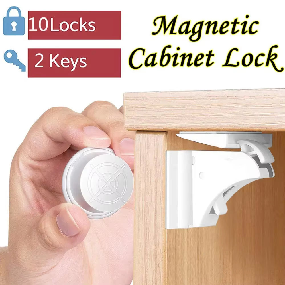 Magnetic Baby Proofing Locks Child Safety Latches for Drawers Cabinets Kids Protection Childproof Security Systems Home