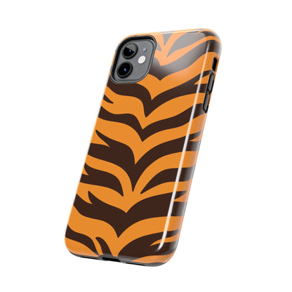 Tiger Stripe Tough Phone Case — Bold Orange & Black Animal Print (Print On Demand)
