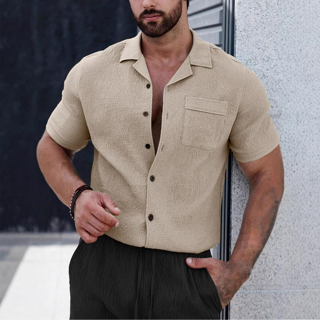 Mens Breathable Wrinkle-Resistant Versatile Semi-Formal Shirt