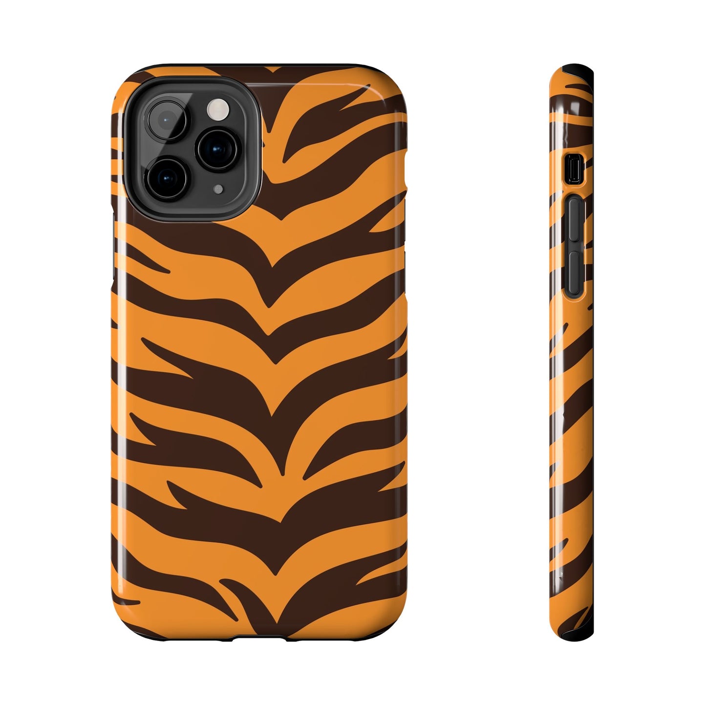 Tiger Stripe Tough Phone Case — Bold Orange & Black Animal Print (Print On Demand)