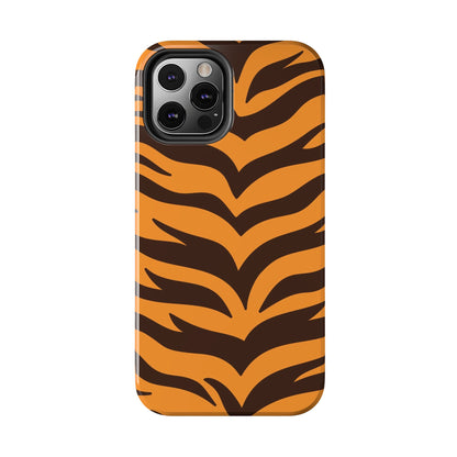 Tiger Stripe Tough Phone Case — Bold Orange & Black Animal Print (Print On Demand)