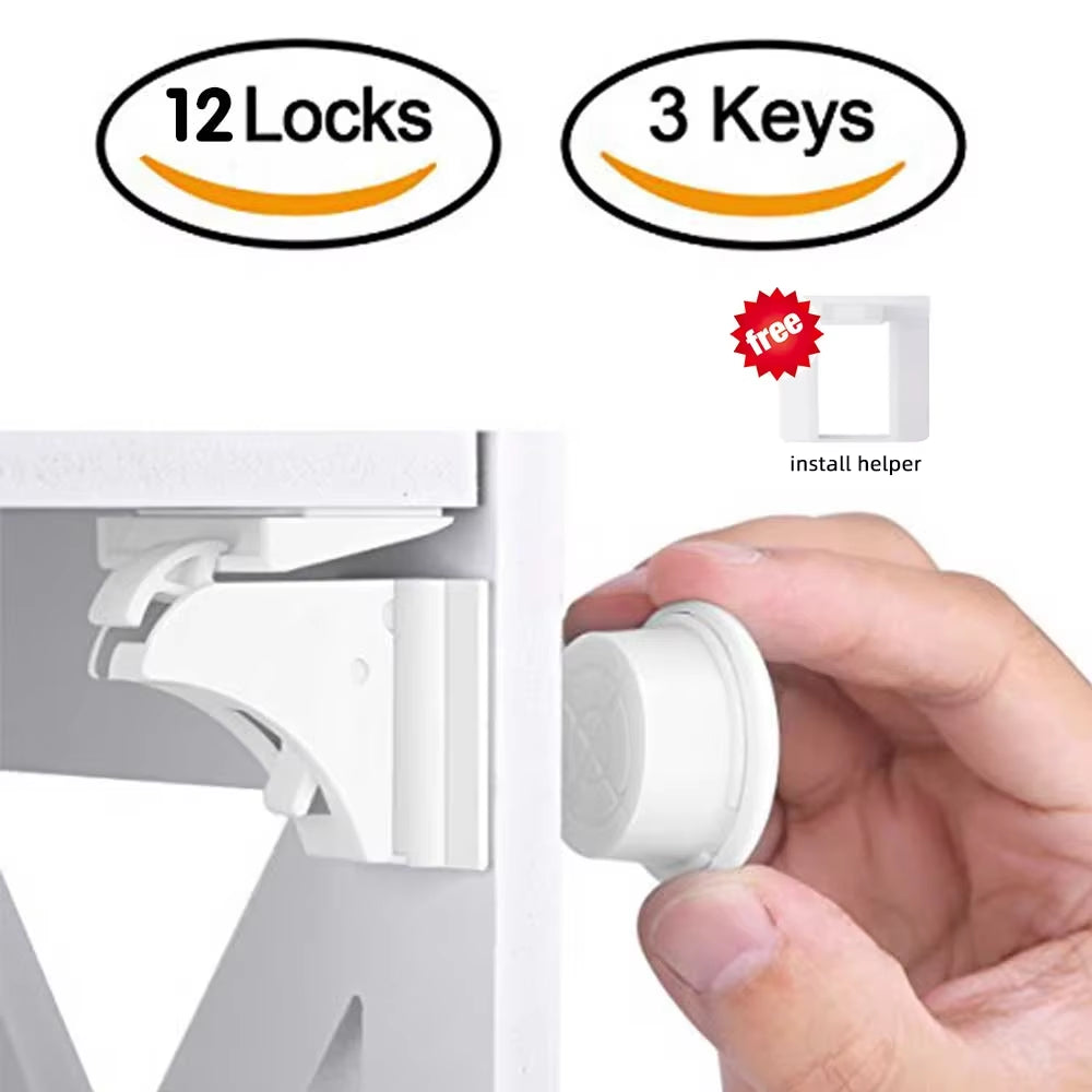 Magnetic Baby Proofing Locks Child Safety Latches for Drawers Cabinets Kids Protection Childproof Security Systems Home