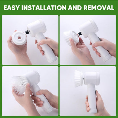 New Power Scrubber 5 Replaceable Brush Heads Electric Spin Scrubber Bathroom Cleaning Brush Power Scrubber Electric Brush Home