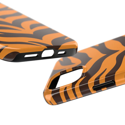 Tiger Stripe Tough Phone Case — Bold Orange & Black Animal Print (Print On Demand)