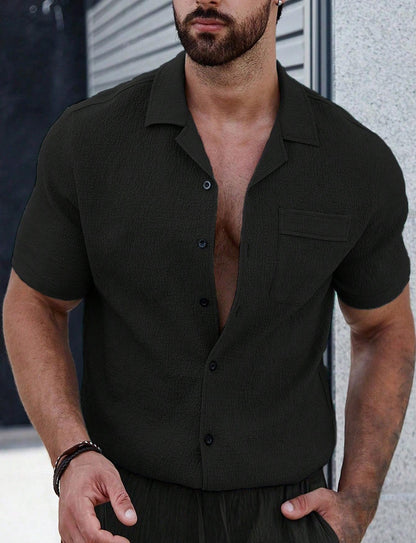 Mens Breathable Wrinkle-Resistant Versatile Semi-Formal Shirt