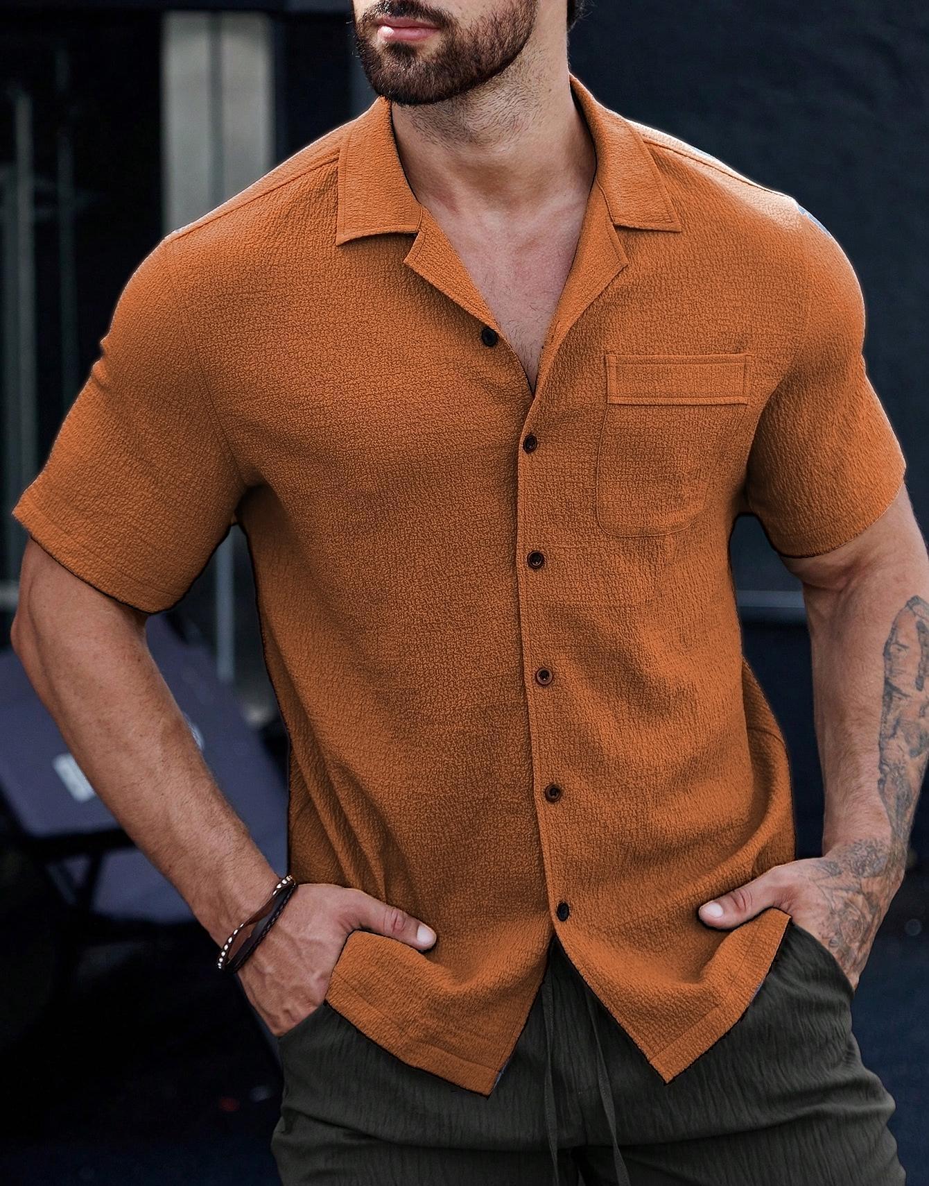 Mens Breathable Wrinkle-Resistant Versatile Semi-Formal Shirt