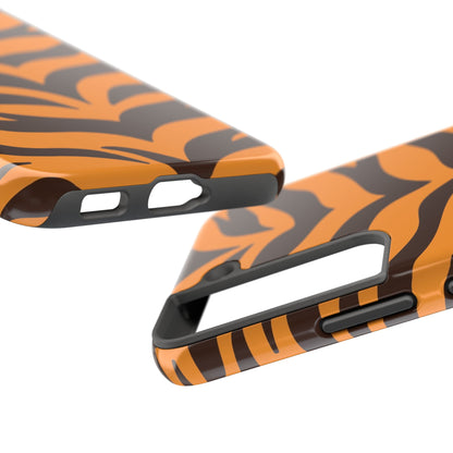 Tiger Stripe Tough Phone Case — Bold Orange & Black Animal Print (Print On Demand)