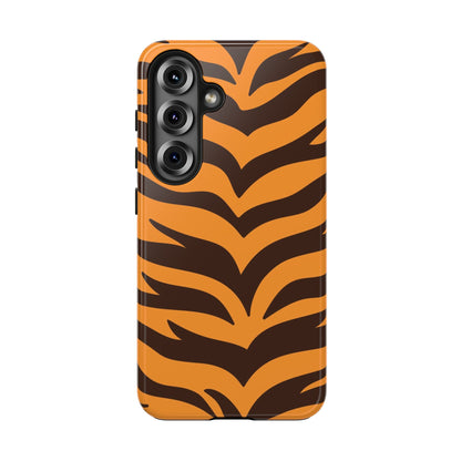 Tiger Stripe Tough Phone Case — Bold Orange & Black Animal Print (Print On Demand)