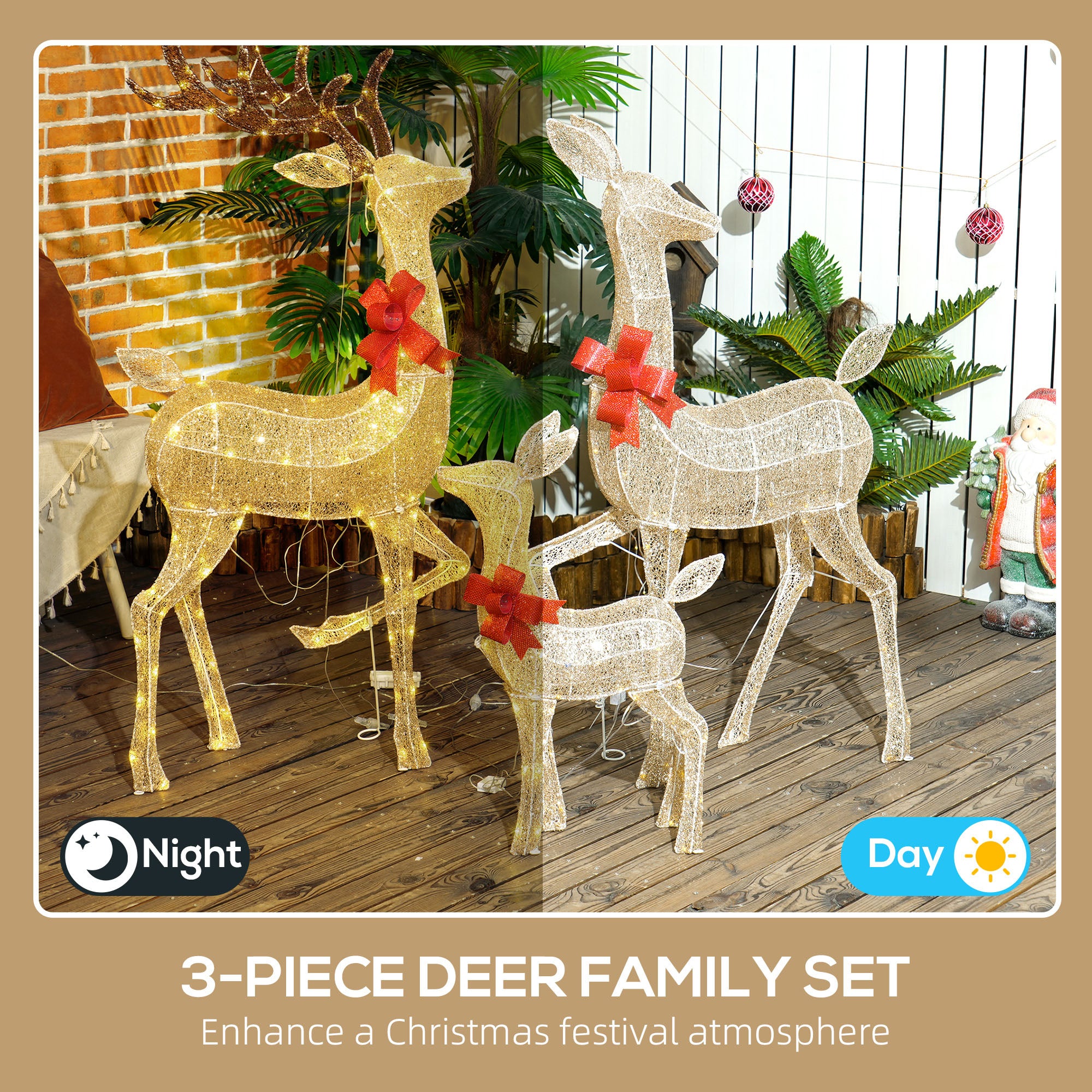 Lighted Reindeer Christmas Decorations