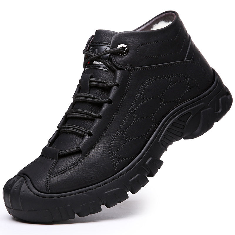 Men's Leather Warm Casual High-top Snow Boots