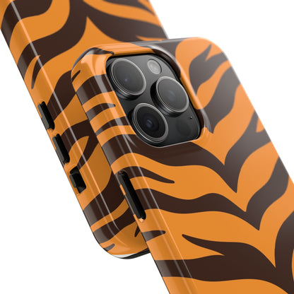 Tiger Stripe Tough Phone Case — Bold Orange & Black Animal Print (Print On Demand)
