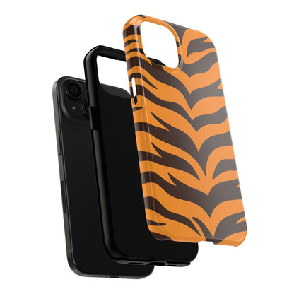 Tiger Stripe Tough Phone Case — Bold Orange & Black Animal Print (Print On Demand)