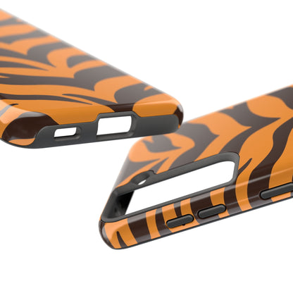 Tiger Stripe Tough Phone Case — Bold Orange & Black Animal Print (Print On Demand)