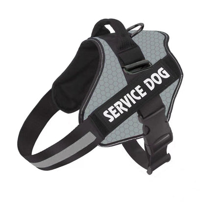 Industrial Puppy Service Dog Vest with Hook and Loop Straps & Matching Service Dog Leash Set - Harnesses from XXS to XXL - Service Dog Harness Features Reflective Patch and Comfortable Mesh Design