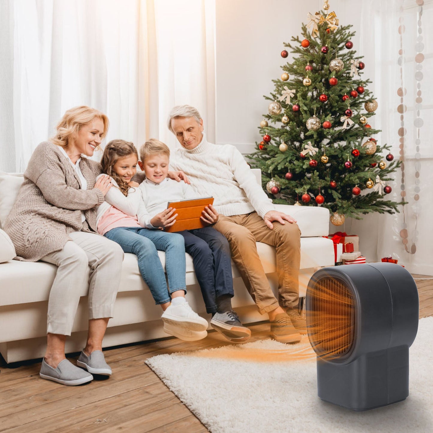 1Pc 500W Portable Electric Space Heater Mini Desktop Fan Heater Personal Small Space Heater For Home Office