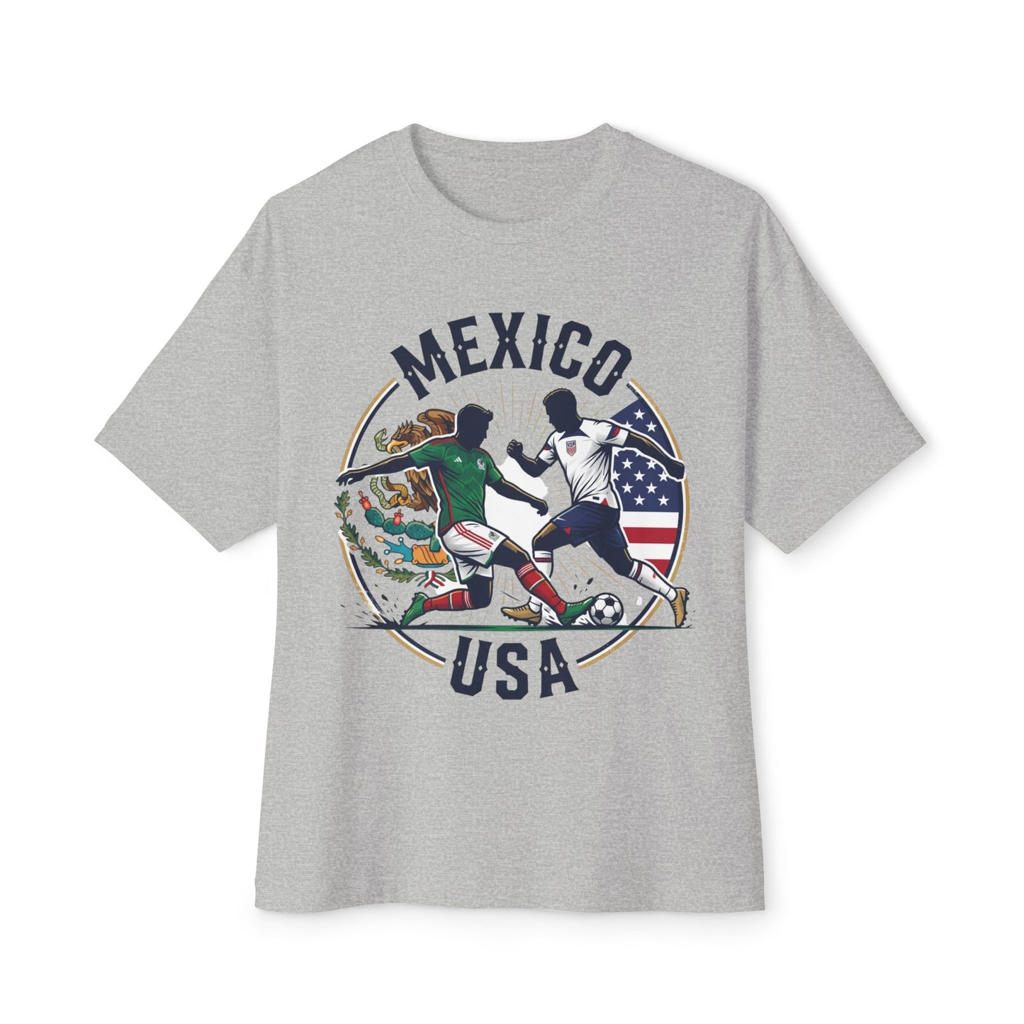 Mexico vs USA Soccer Tee — Dual Flag Soccer Fans Shirt
