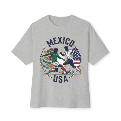 Mexico vs USA Soccer Tee — Dual Flag Soccer Fans Shirt