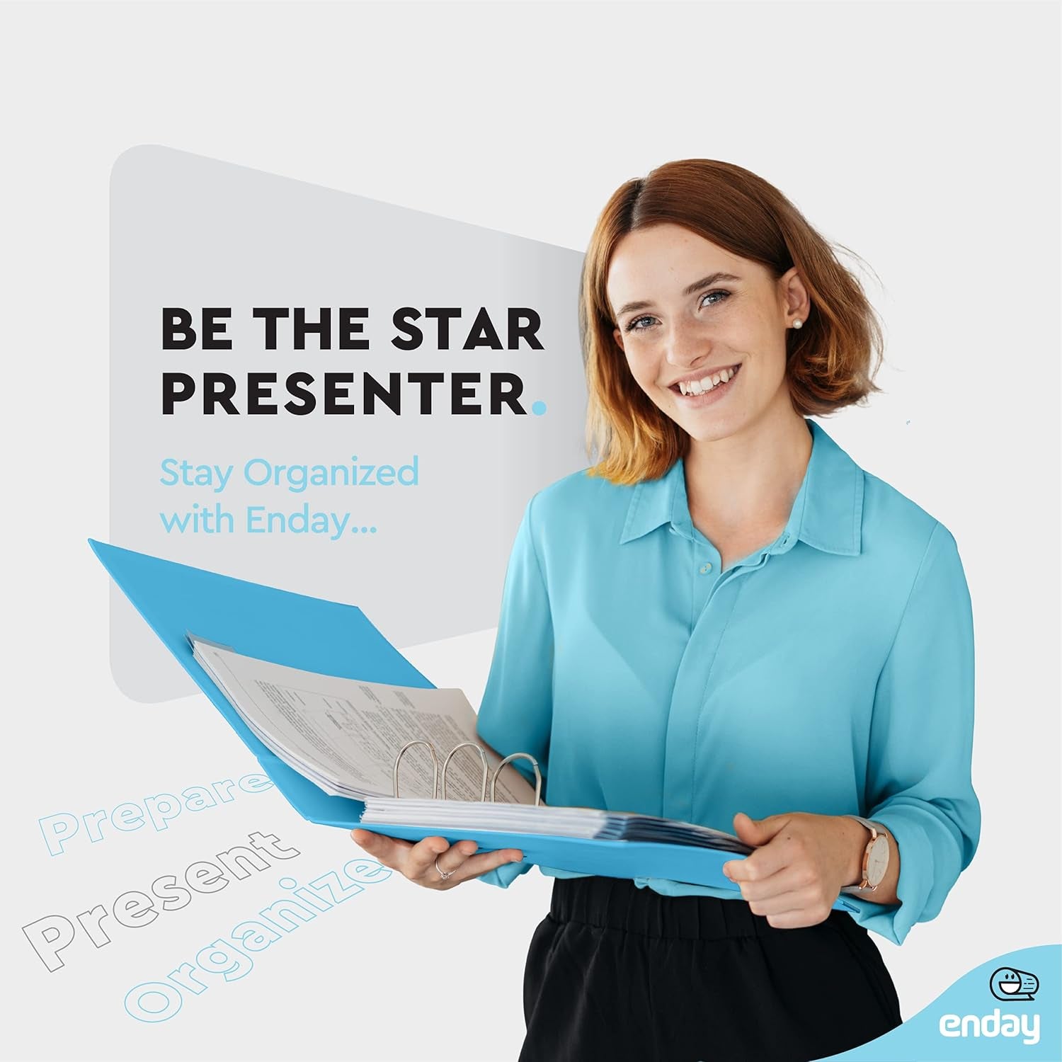 3 Inch Binder 3 Ring Binders Blue, Slant D-Ring 3” Clear View Cover with 2 inside Pockets, Heavy Duty Colored School Supplies Office and Home Binders – by