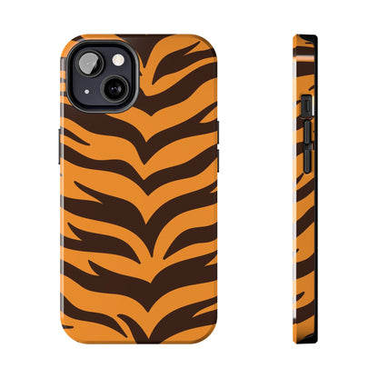 Tiger Stripe Tough Phone Case — Bold Orange & Black Animal Print (Print On Demand)